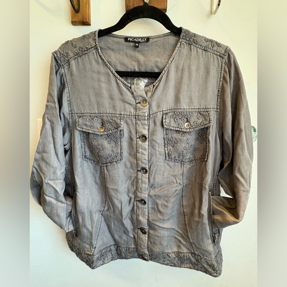 Picadilly Khaki Button-Up Jacket - Picture 1 of 3